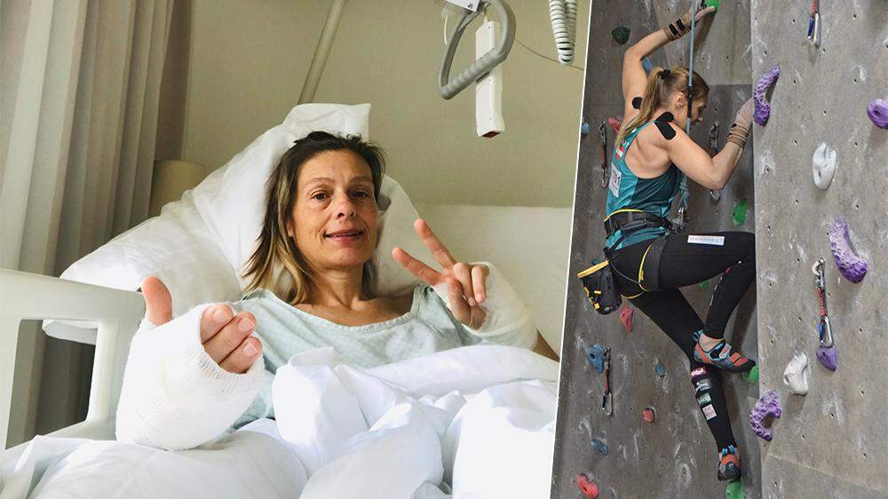 Einmal pro Jahr steht bei Sandra Pollak eine Hand-Operation an. Auf der Kletterwand fühlt sich die Paraathletin am wohlsten