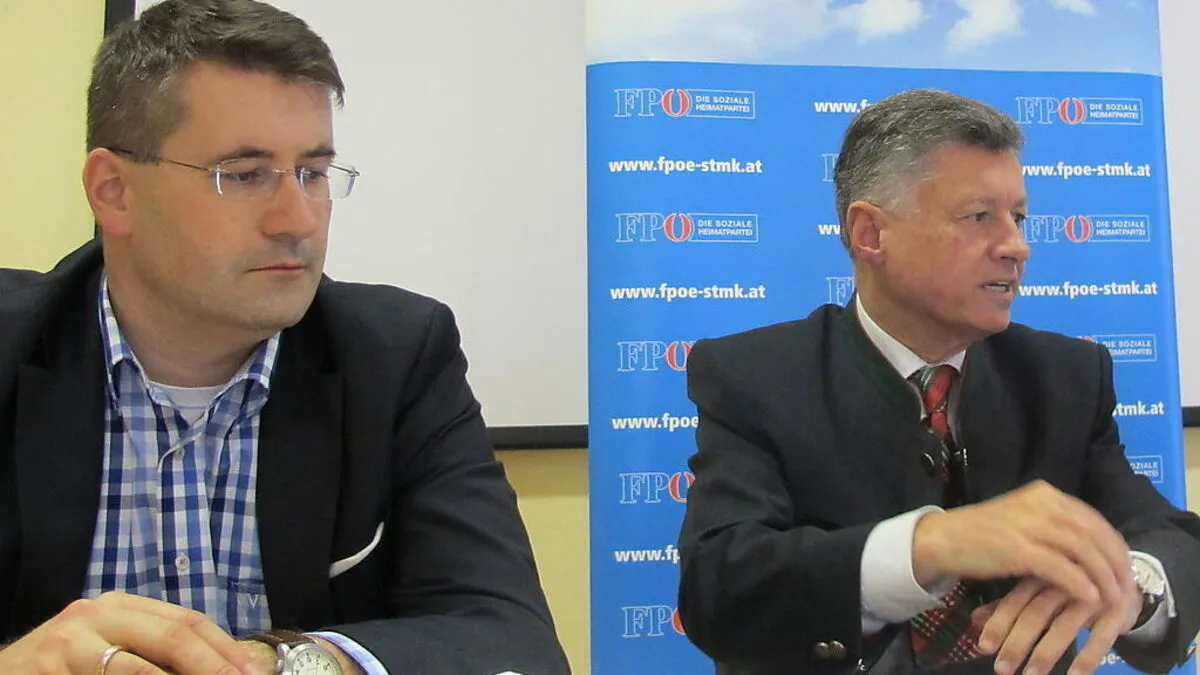 Christian Schandor (links) an der Seite von FP-Obmann Gerhard Kurzmann