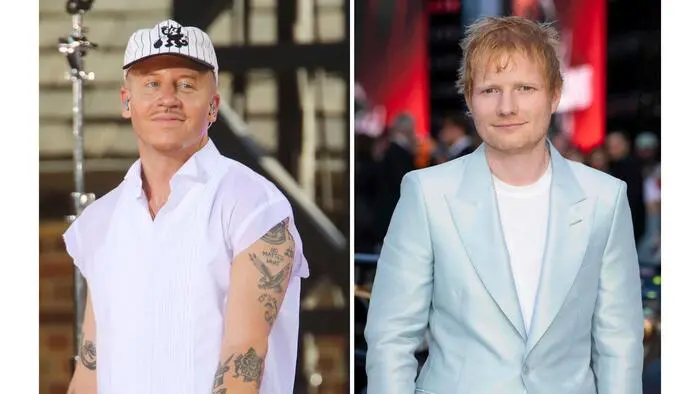 Der Streit um Macklemore (links im Bild) und seine politischen Äußerungen hat die US-Tour von Ed Sheeran erreicht