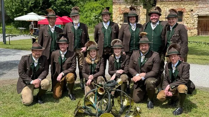 Bliesen sich zu Gold: die Jagdhornbläsergruppe Wolfsberg