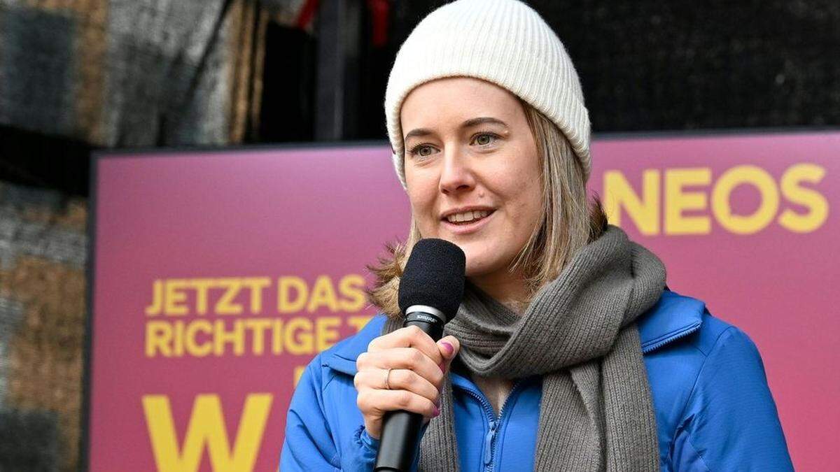 Claudia Gamon beim Neos-Wahlkampfauftakt in Niederösterreich