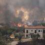Das Feuer hat das Dorf Afidnes erreicht, das 30 Kilometer nördlich von Athen liegt
