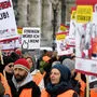 Bei ersten Protesten im Jänner 2019 mobilisierte die Gewerkschaft bis zu 3000 Menschen in Österreich.
