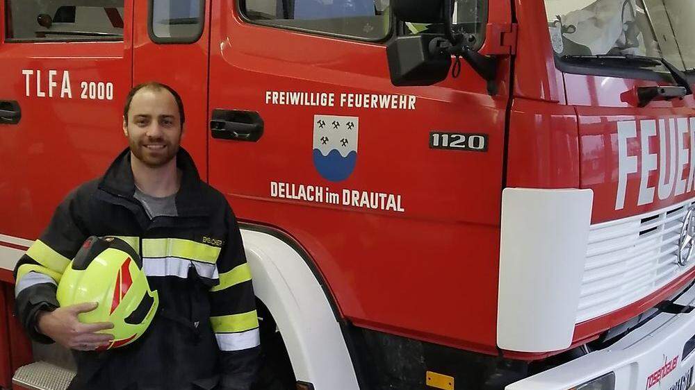 Franz-Stefan Embacher (30) ist seit 2012 Zugskommandant bei der Freiwilligen Feuerwehr Dellach/Drau	