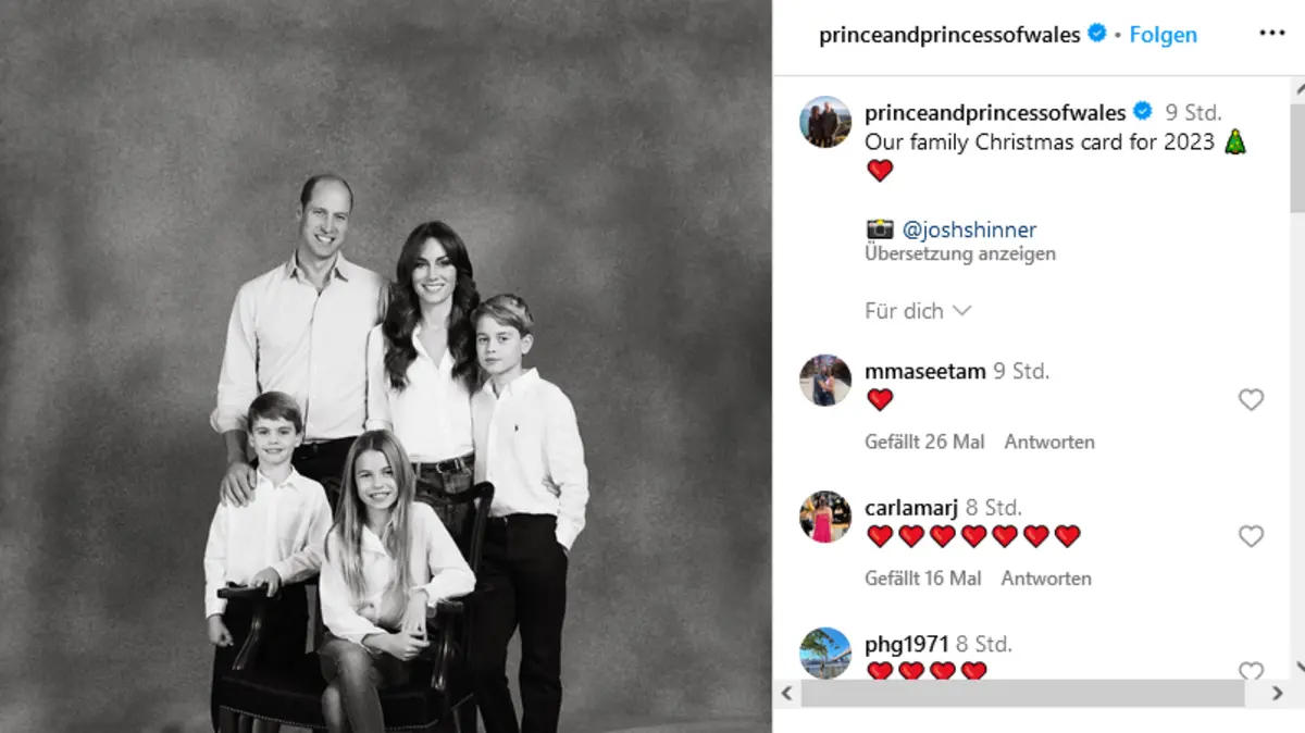 William und Catherine veröffentlichen ihre Weihnachtskarte