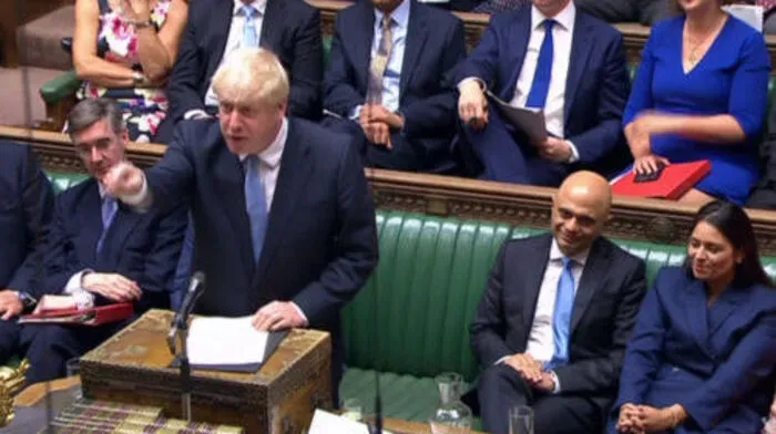 Johnson bei seiner Rede im britischen Parlament.