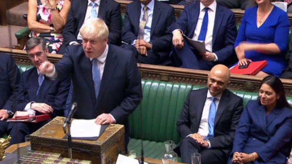 Johnson bei seiner Rede im britischen Parlament.