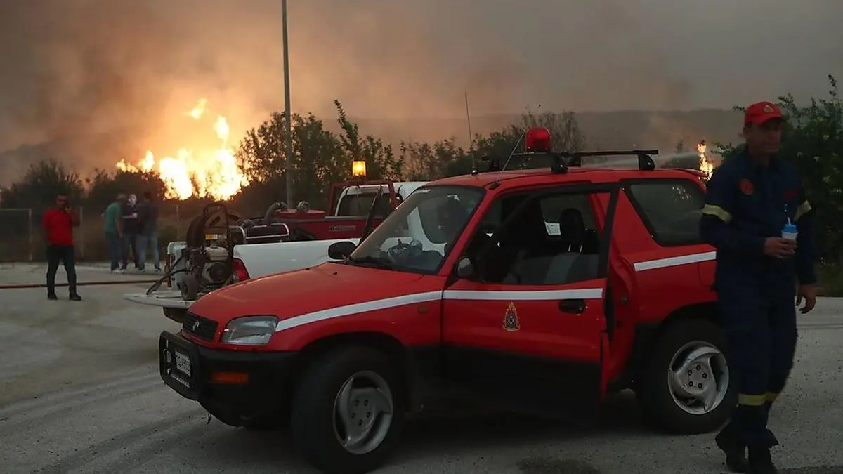 Löscharbeiten in der Region Evros