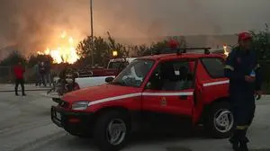Löscharbeiten in der Region Evros