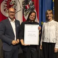 Landesrat Mario Gerber, Rebecca Lukasser und Stefanie Ganeider