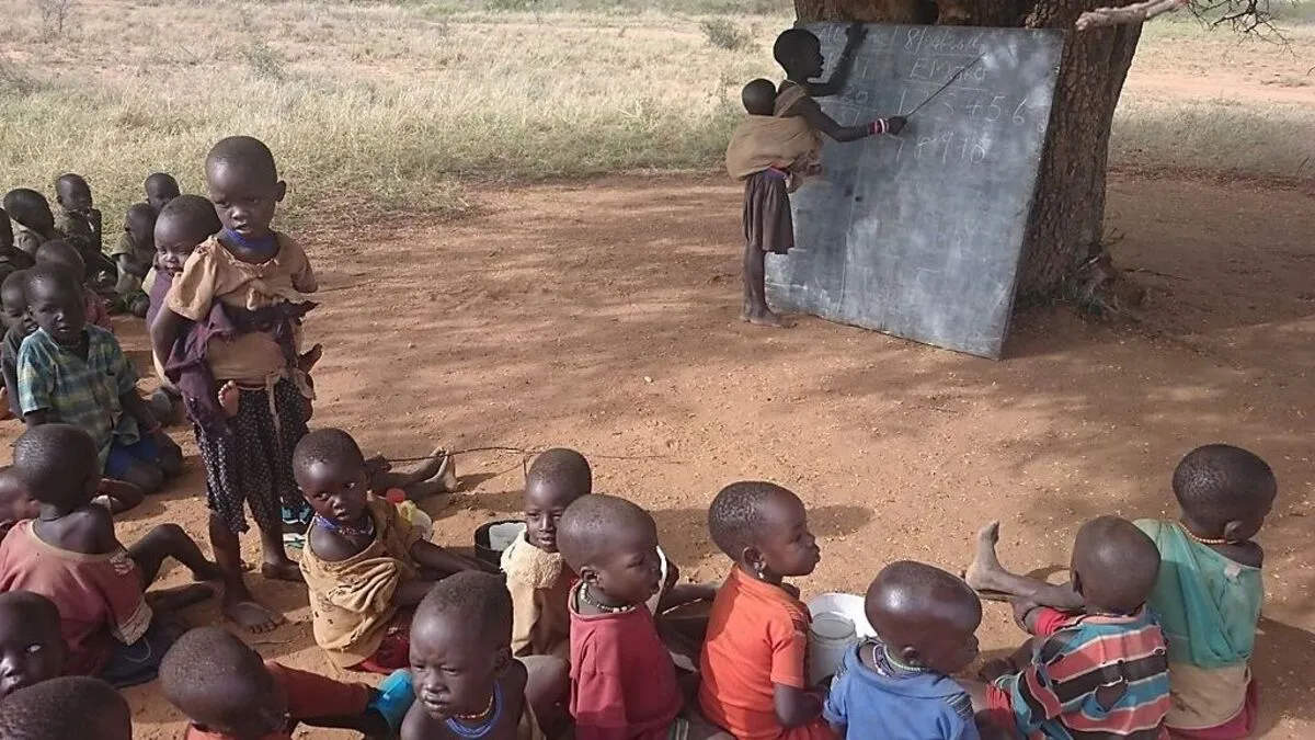 Kinder beim Unterricht in der Locherep Primary School
