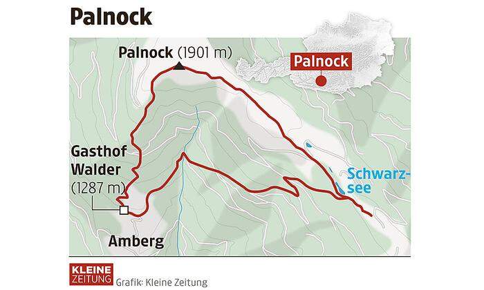 Die Route auf den Palnock