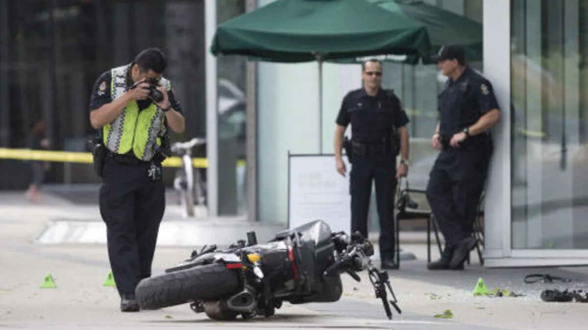 Das Motorrad, mit dem die Stuntfrau verunglückt ist
