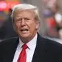FILE - Former President Donald Trump comments as he arrives for a press conference, March 25, 2024, in New York. Trump is set to stand trial Monday, April 15, in New York on state charges related to the very sex scandal that he and his aides strove to hide. Barring a last-minute delay, it will be the first of Trump's four criminal cases to go to trial. (AP Photo/Yuki Iwamura, File)