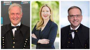 Peter Moser, Barbara-Annette Zahnt und Helmut Flachberger sind die drei Kandidaten für die Nachfolge von Montanuni-Rektor Wilfried Eichlseder