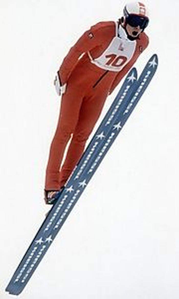 Hubert Neuper als Skispringer