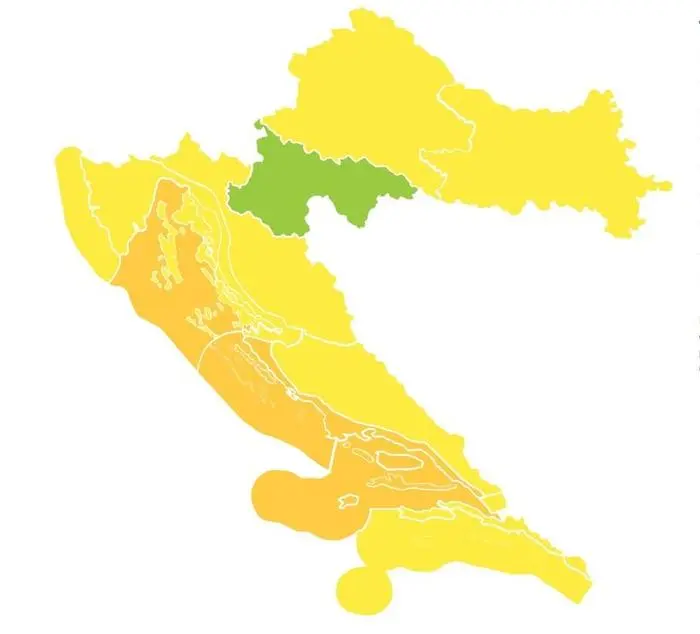 Orange Wetterwarnung für kroatische Küste
