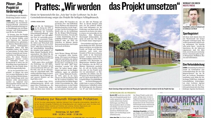 Das Wellness- und Erholungszentrum "Asia Spa" in Leoben sorgte immer wieder für Diskussionen: https://www.kleinezeitung.at/steiermark/leoben/3935805/Gemeinderat-Leoben_Asia-Spa-teilt-weiterhin-politische-Meinungen