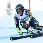 Sweden's Sara Hector competes in the first run of the Women's Giant Slalom event as part of the FIS Alpine ski world Cup 2024-2025 in Kranjska Gora, Slovenia, on January 4, 2025. (Photo by Jure Makovec / AFP)