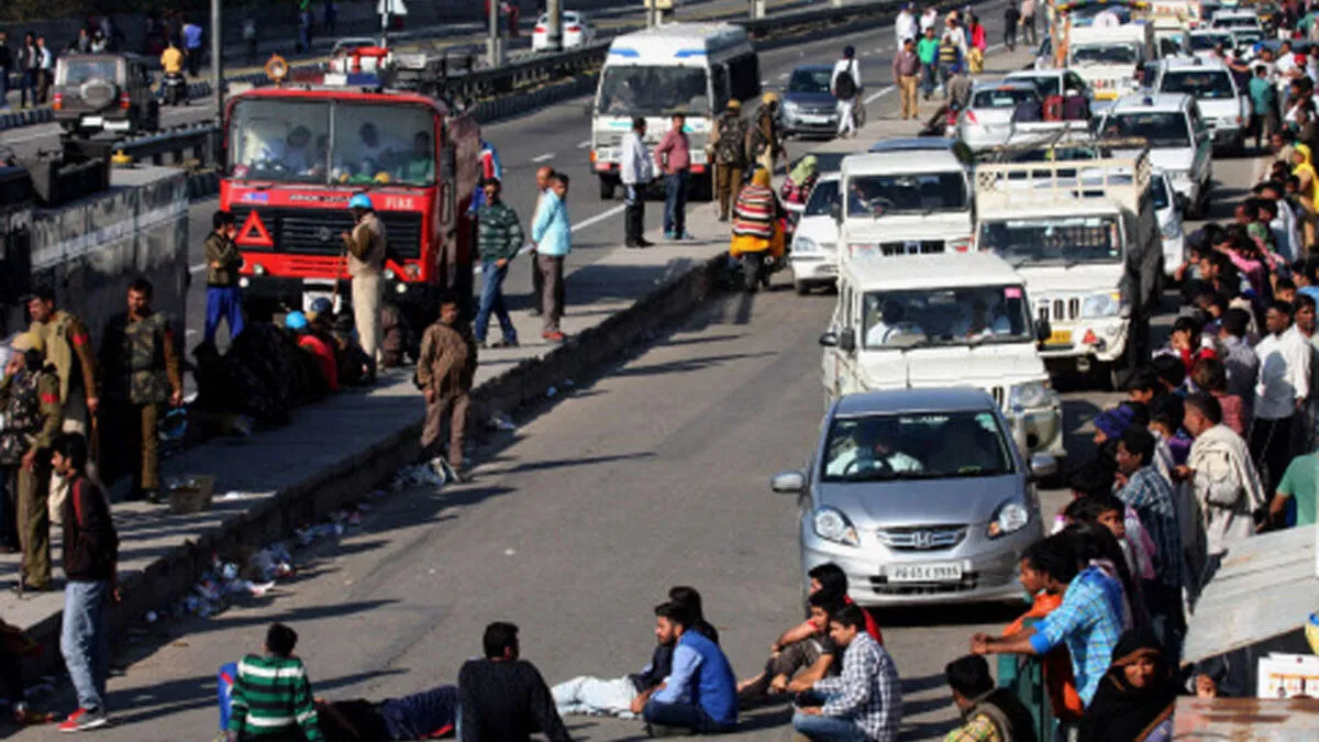 Demonstranten in Nordindien