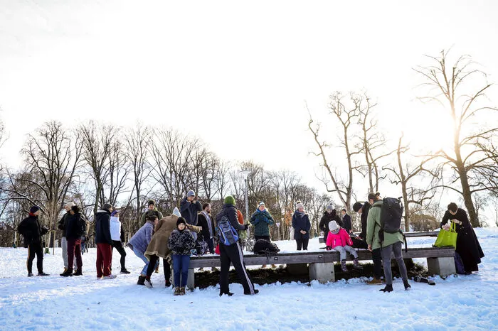 Sonntags um 10.00 Uhr treffen sich die Eisbader.