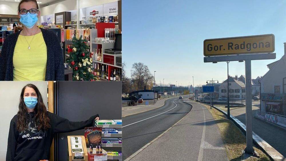 Metka Ružič (oben) und Mojca Kukovec  (unten) berichten von fehlenden Kundinnen und Kunden in Gornja Radgona seit dem neuerlichen Lockdown in Österreich