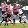 Die LASK-Spieler Petar Filipovic, Gernot Trauner, Philipp Wiesinger und Sturm-Angreifer Kelvin Yeboah 