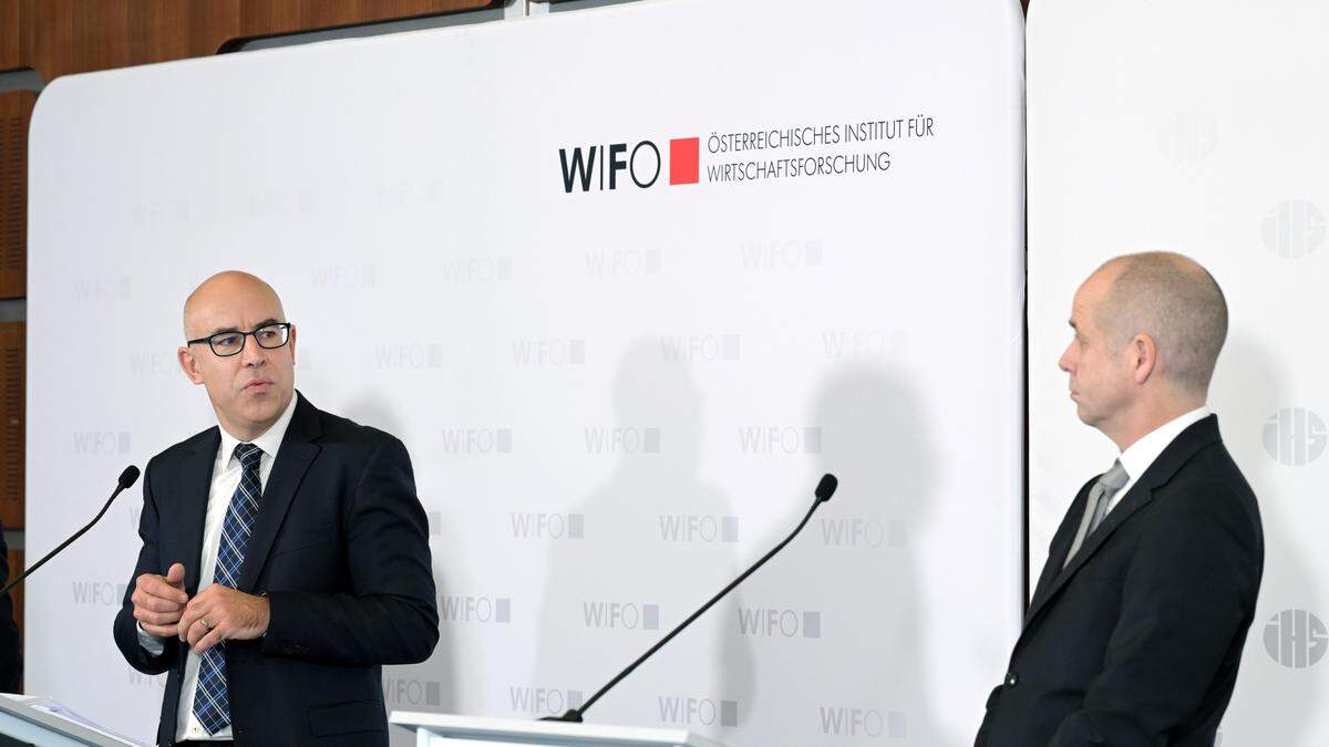 Wifo-Chef Gabriel Felbermayr (l.) und IHS-Chef Holger Bonin