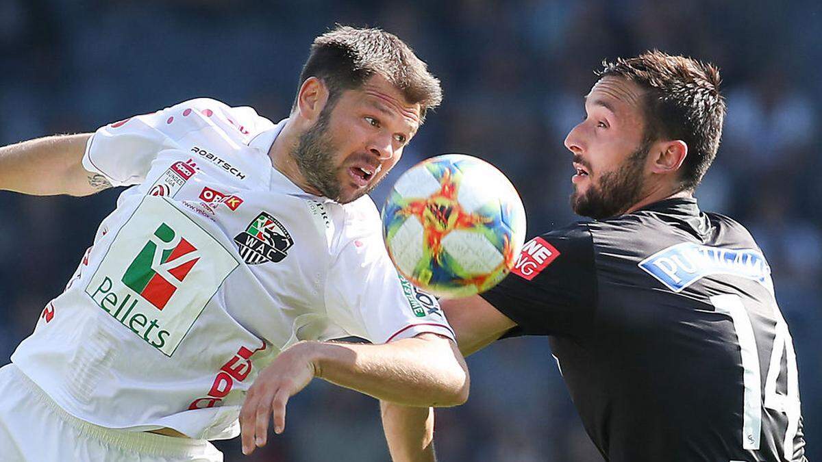 Nemanja Rnic (links) fehlt dem WAC in den nächsten drei Spielen