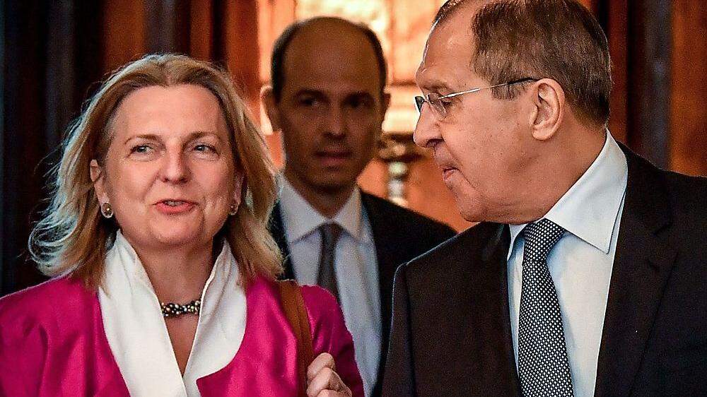 Karin Kneissl mit dem russischen Außenminister Lawrow