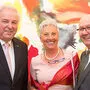 Ludwig Kapfer (rechts) mit seiner Gattin Ilse und Hermann Schützenhöfer bei einem Empfang 2018