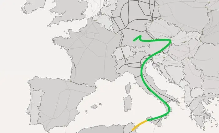 Trassenführung der Wasserstoff-Pipeline