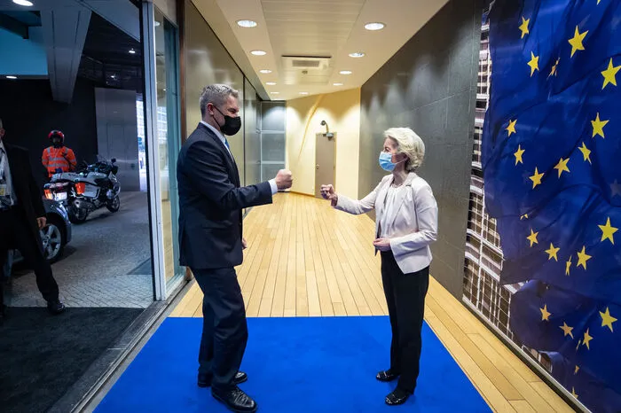 Mit der deutschen EU-Obersten gab es gutes Einvernehmen und viele komplexe Themen zu besprechen: Migration, Brenner-Krise, Ukraine-Konflikt und vieles mehr.