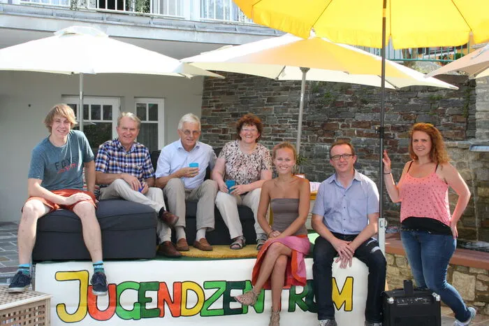 Politik auf der mobilen Terrasse der in Birkfeld.