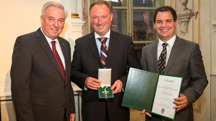 Landeshauptmann Hermann Schützenhöfer, Friedrich Sperl, Landeshauptmannstellvertreter Michael Schickhofer
