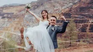 Das Brautpaar Christina und Lukas Topf