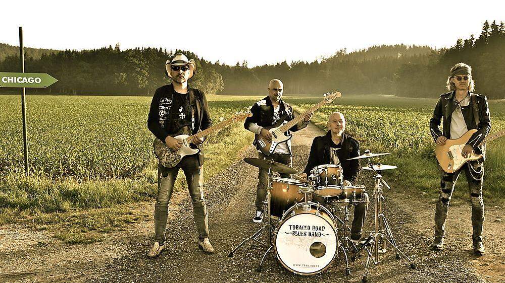 Die Tobacco Road Blues Band: Peter Prammerdorfer, Christian Egger, Klaus Sauli und Mike Diwald (von links)