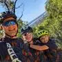 Juliane Wisata mit ihrem Mann Martin und dem neunjährigen Sohn Cosmo beim Mountainbiken