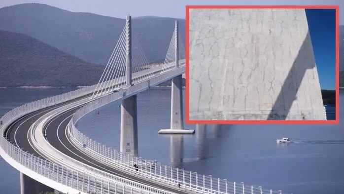 Risse in Pelješac-Brücke