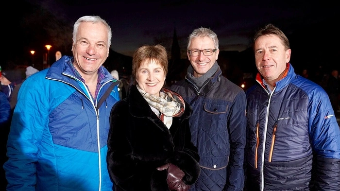 Schon um 6 Uhr morgens auf den Beinen: Kleine Zeitung - Chefredakteurin Antonia Gössinger mit Besuch aus Mühldorf: links der Unternehmer Helmut Fürstauer, rechts Bürgermeister Erwin Angerer.