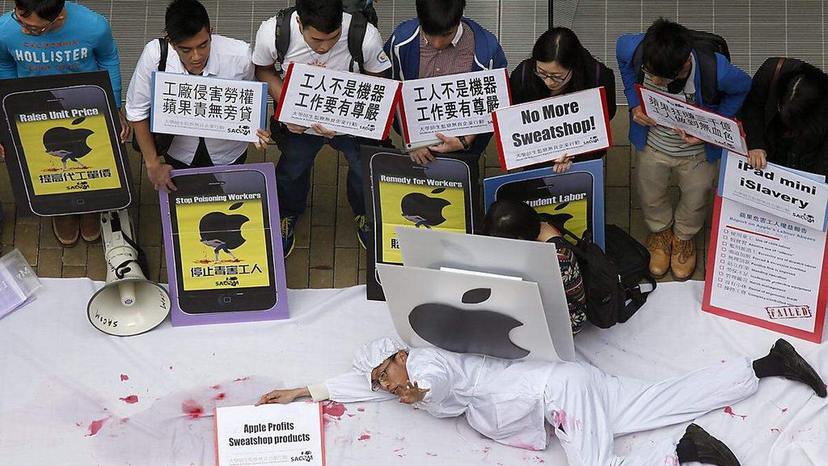 Protestaktion gegen Apple in Hong Kong 