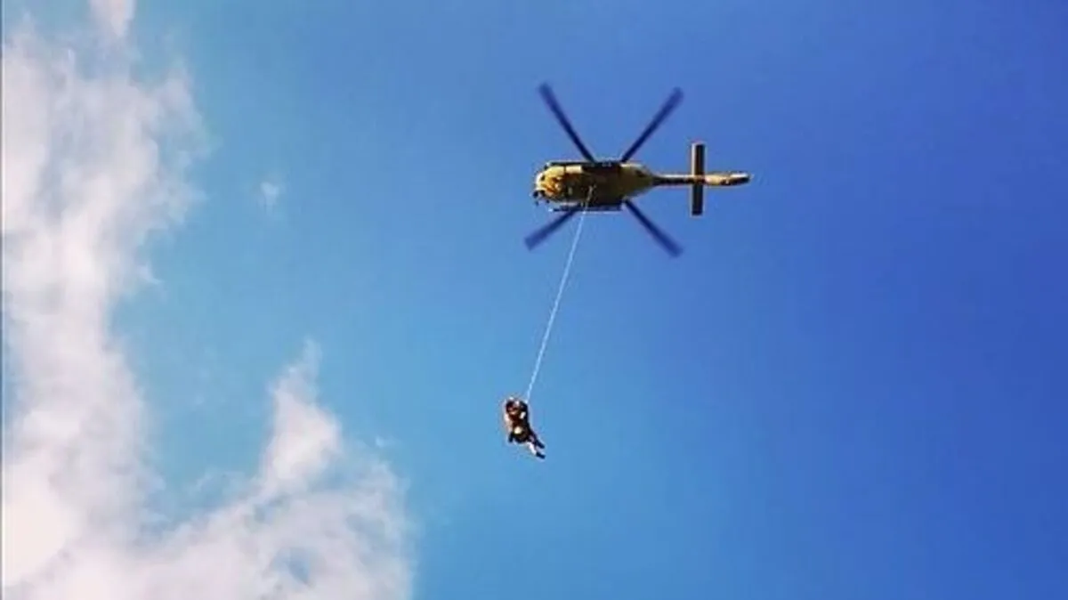 Per Hubschrauber geborgen