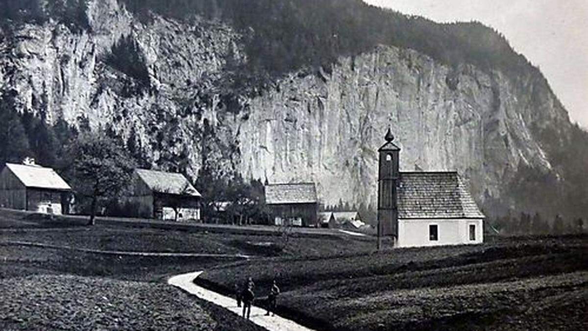 Die Gössler Dorfkirche Ende des 19. Jahrhunderts