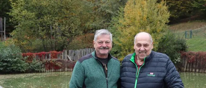 Rupert Friedl, Aufsichtsjäger in Mortantsch und Alfred Rumpf, Obmann des ESV Lieb Bau Weiz I