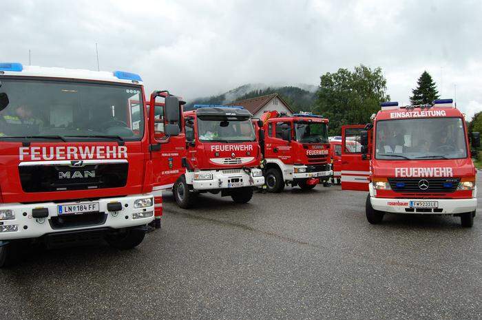 In Traboch war Freitanachmittag Treffpunkt für die Feuerwehren des Hochwasserzugs