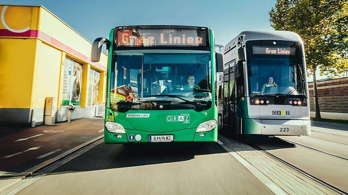 Bus und Tram in Graz