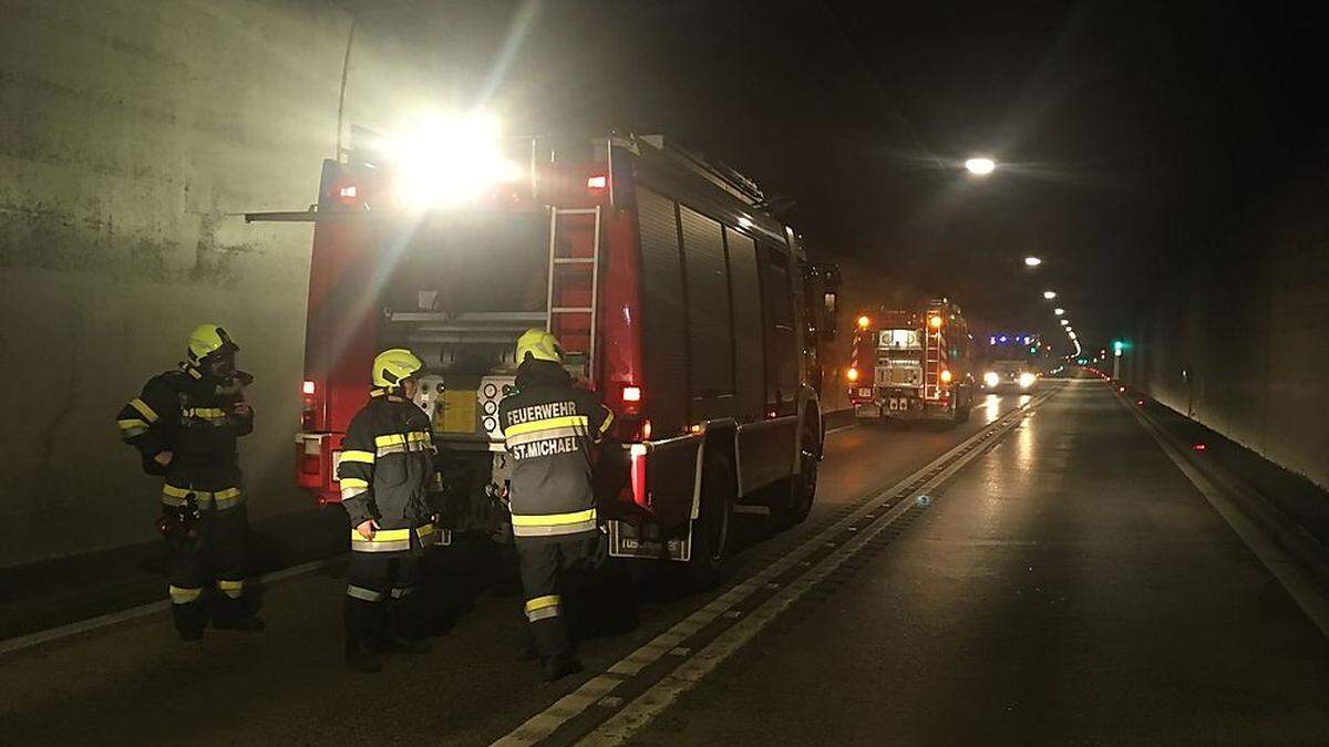 Die Übung in der neuen Röhre des Gleinalmtunnels verlief zur Zufriedenheit