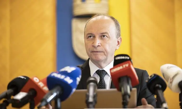 Der Vorstand der NÖ-Landesgesundheitsagentur Konrad Kogler am Dienstag, 30. Mai 2023 anl. einer Pressekonferenz nach dem Brand im Klinikum Mödling.