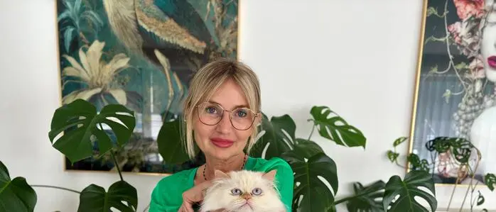 Katharina Beserowicz mit Kater Blue. Ihre Haustiere geben ihr Kraft