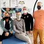 Ärztin Christiane Loinig, Vanessa und Tom Herzog sowie Physiotherapeut Bernd Gütler (von links)